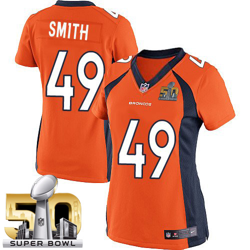 Women's Elite Dennis Smith Super Bowl L Nike Jersey Orange Home - #49 NFL Denver Broncos